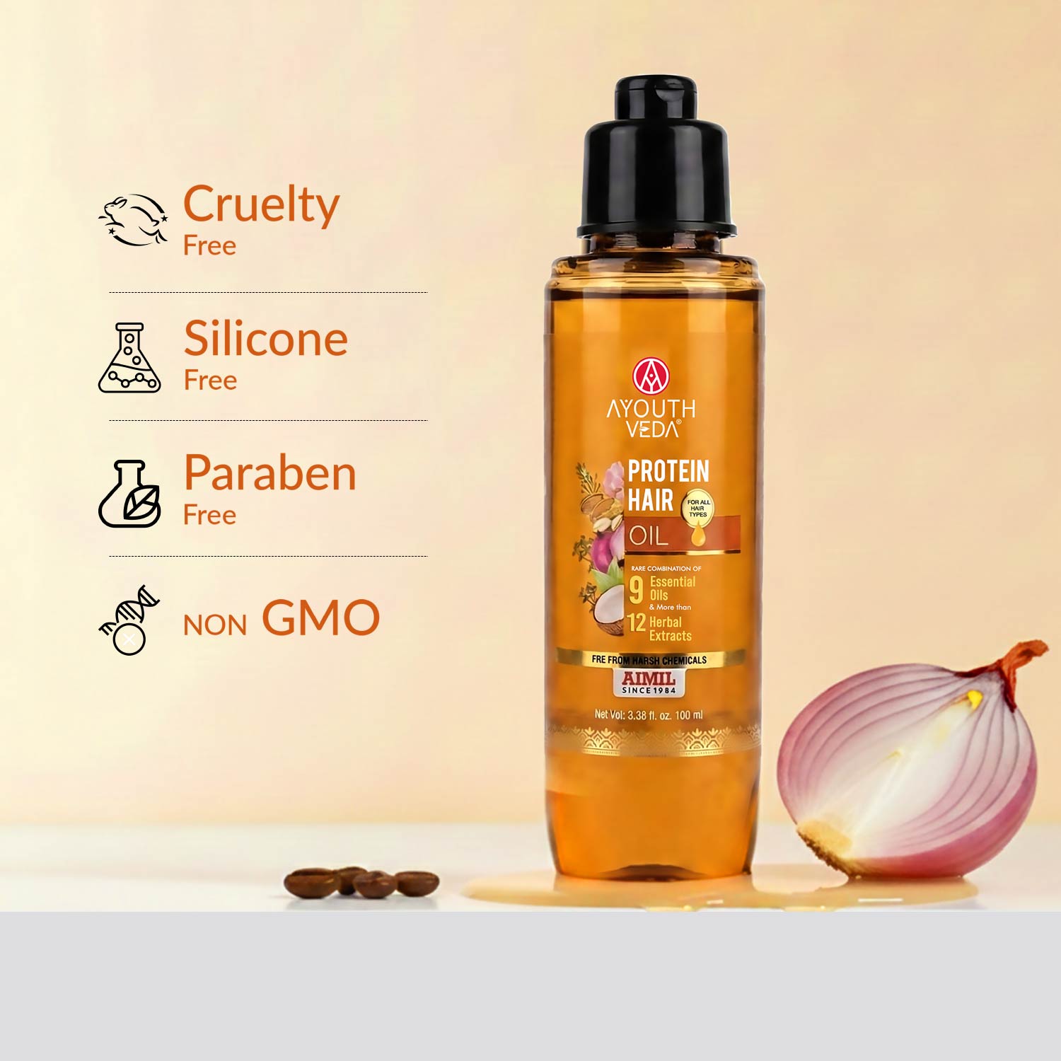 Protein Hair Oil With Bhringraj and Coffee Beans ( Net Qty - 100ml )