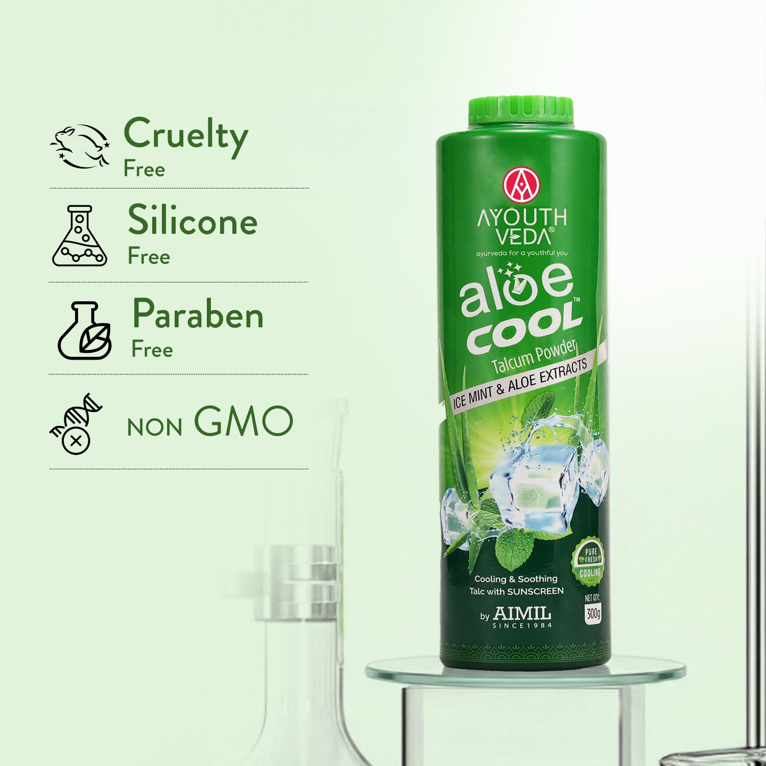 Aloe Cool Talcum Powder with Mint and Aloe Extracts 300g