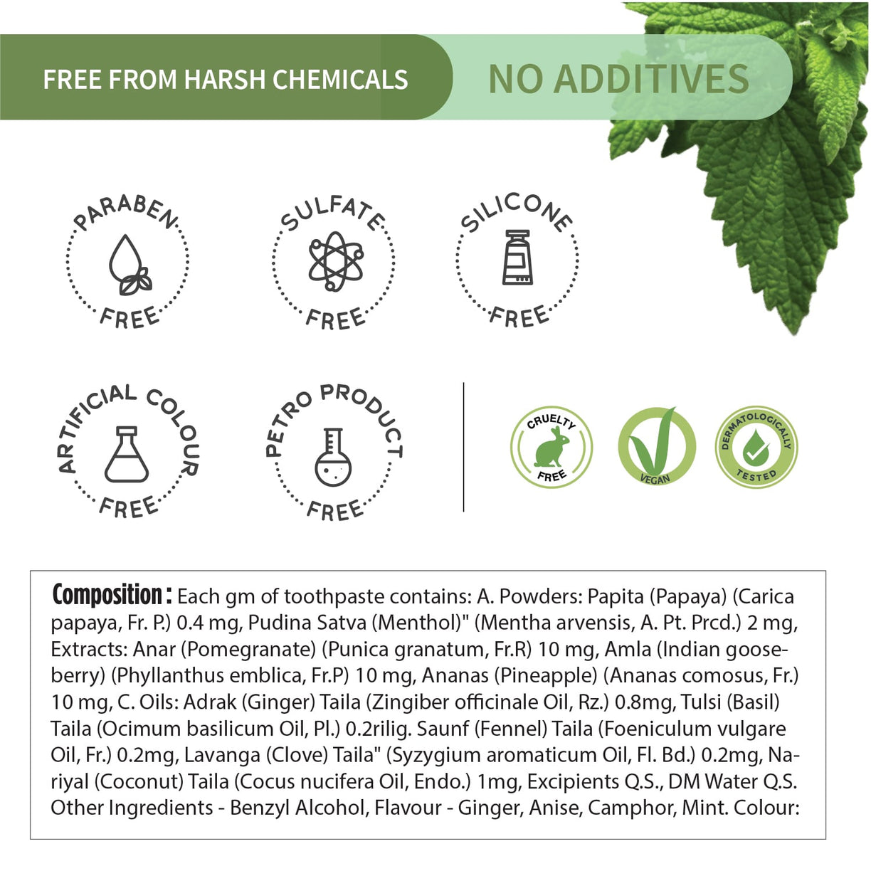 Ayouthveda Natural Whitening Toothpaste Net qty.- 100 g each Set of 2