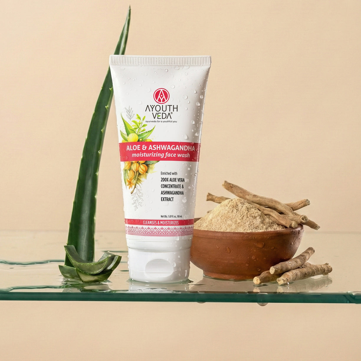 Aloe & Ashwagandha Moiturizing Face Wash 150ml