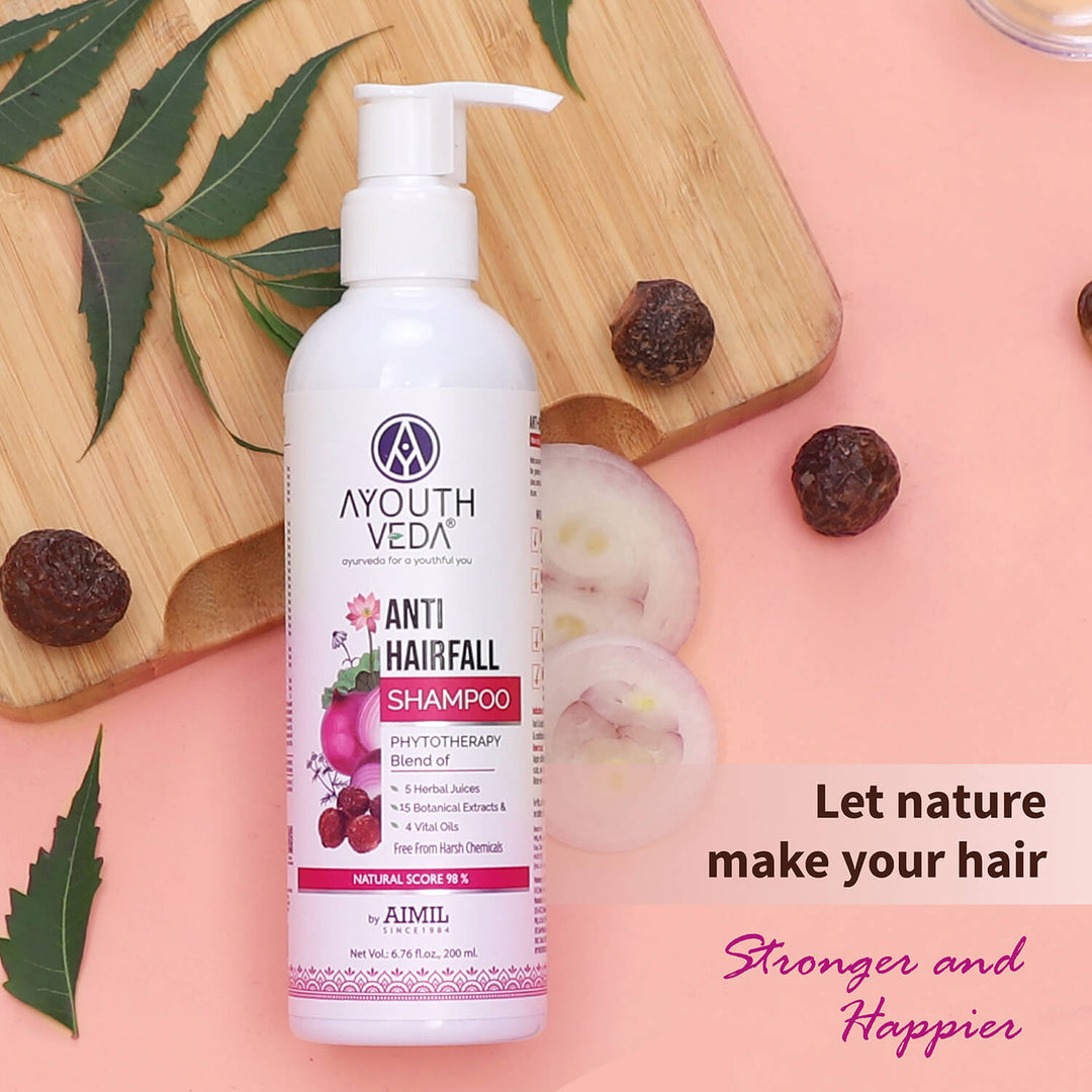 Anti-Hair Fall Shampoo with Onion and Coffee -(Net Qty- 200ml) - Ayouthveda
