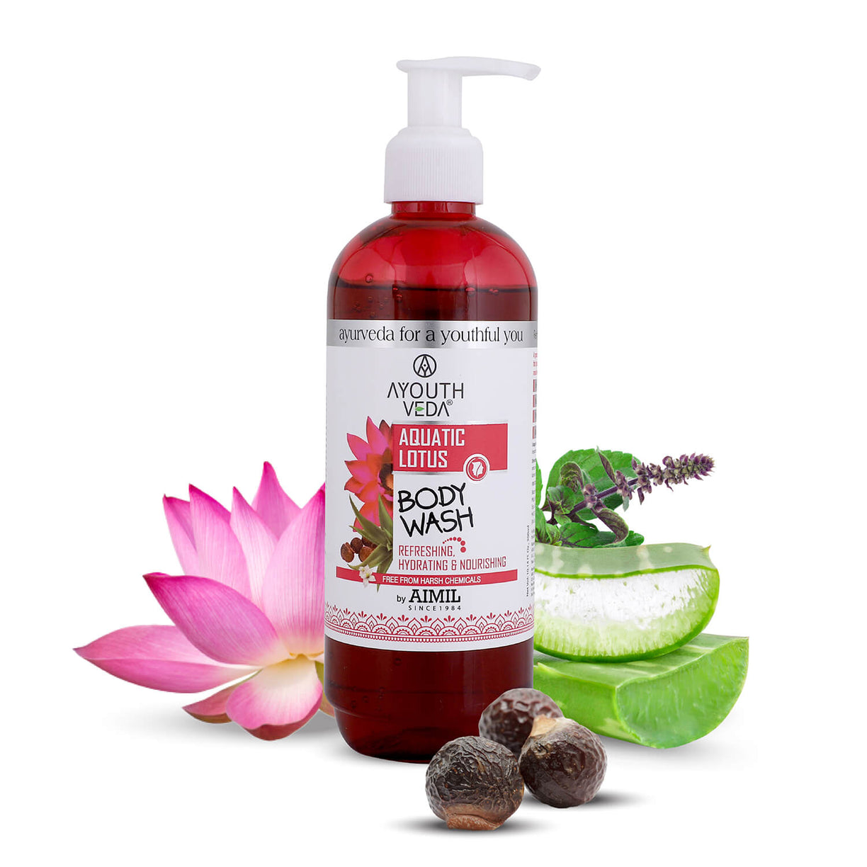Aquatic Lotus Body Wash  With Super Hydrating & Refreshing Formula -(Net Qty-300ml) - Ayouthveda