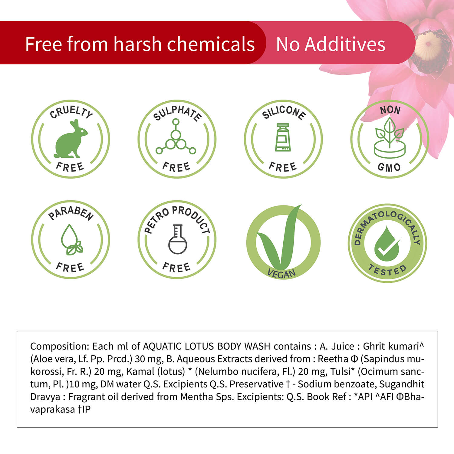 Aquatic Lotus Body Wash  With Super Hydrating & Refreshing Formula -(Net Qty-300ml) - Ayouthveda