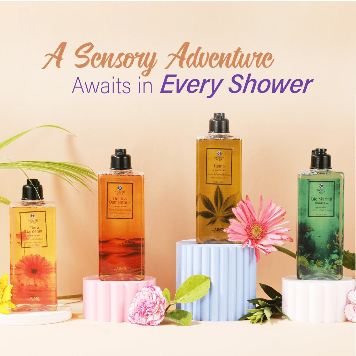 Ayouthveda Hemp Shower Gel | Calming & Hydrating Body Wash for Men & Women| Natural & Sulfate-Free Body Wash | For All Skin Types | (250 ml)