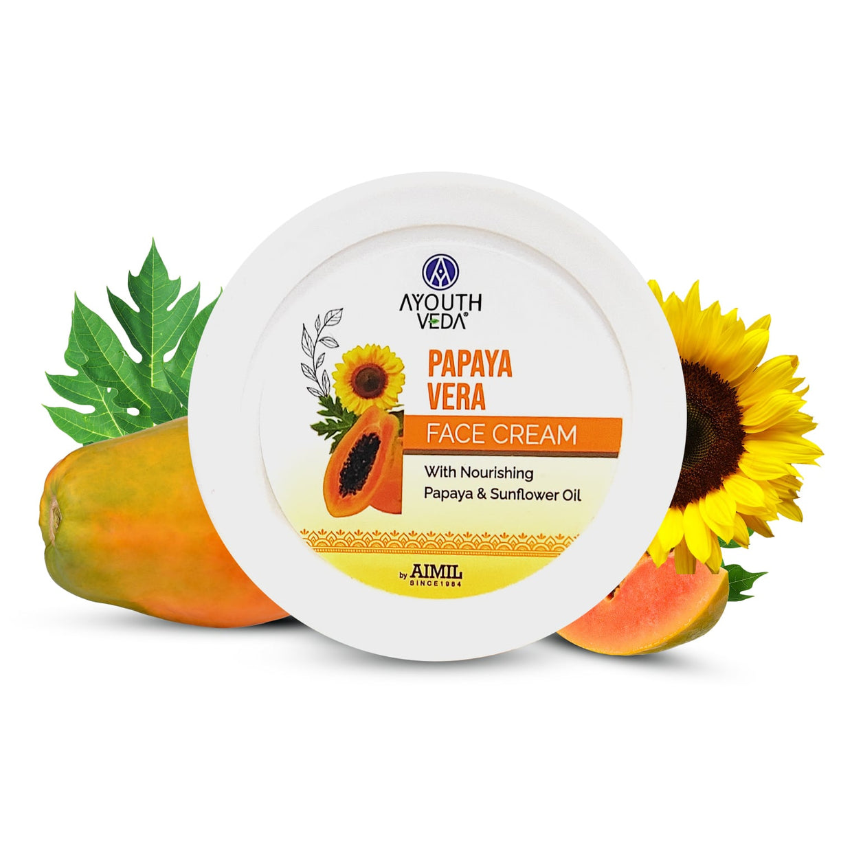 Ayouthveda Papaya Vera Face Cream | Nourishing Moisturizer for Blemish-Free, Even-Toned & Radiant Skin | With Papaya Enzymes & Sunflower Oil | Deep Hydration, Smooth Texture & Youthful Glow | 50 g