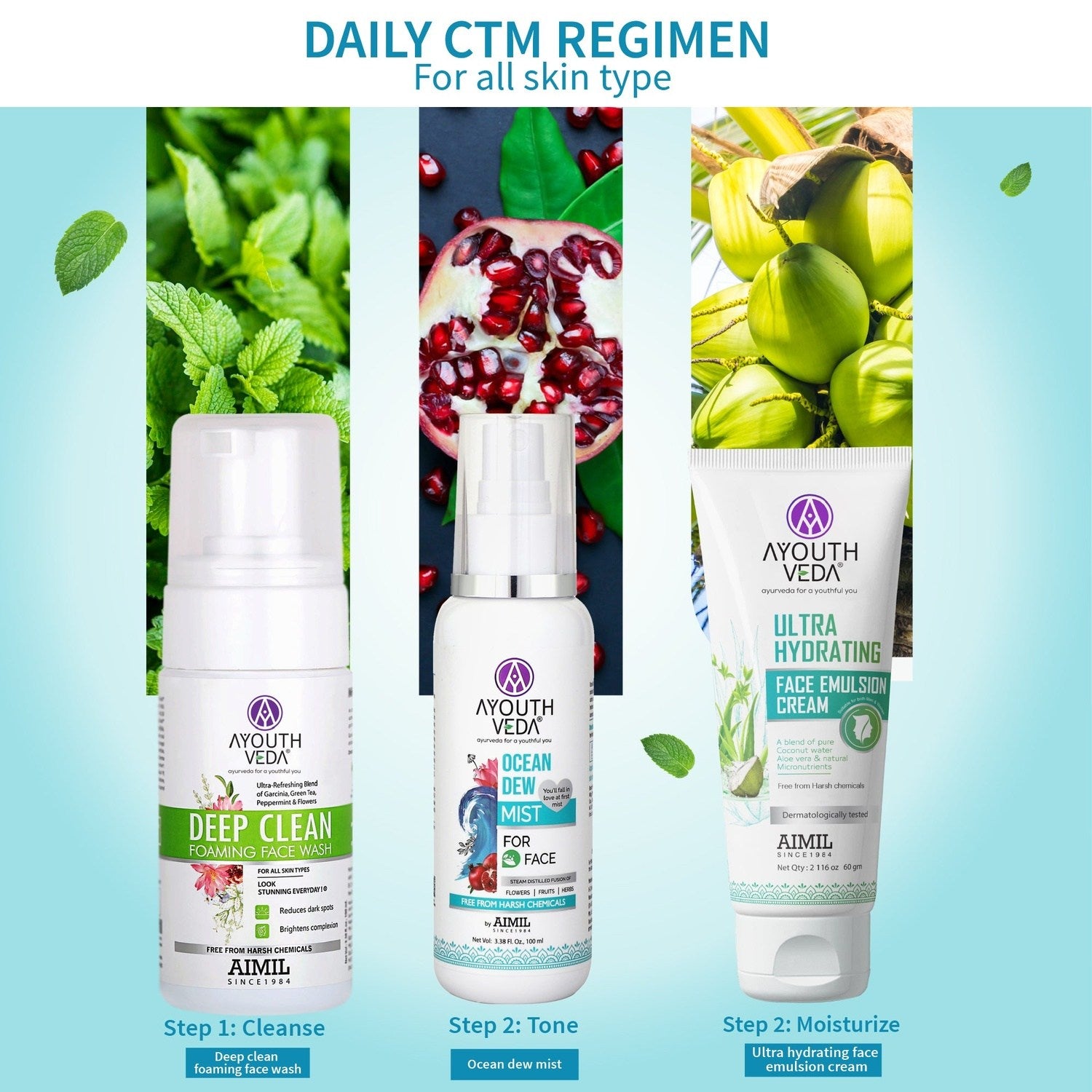 Daily CTM Regimen (For All Skin) - Ayouthveda