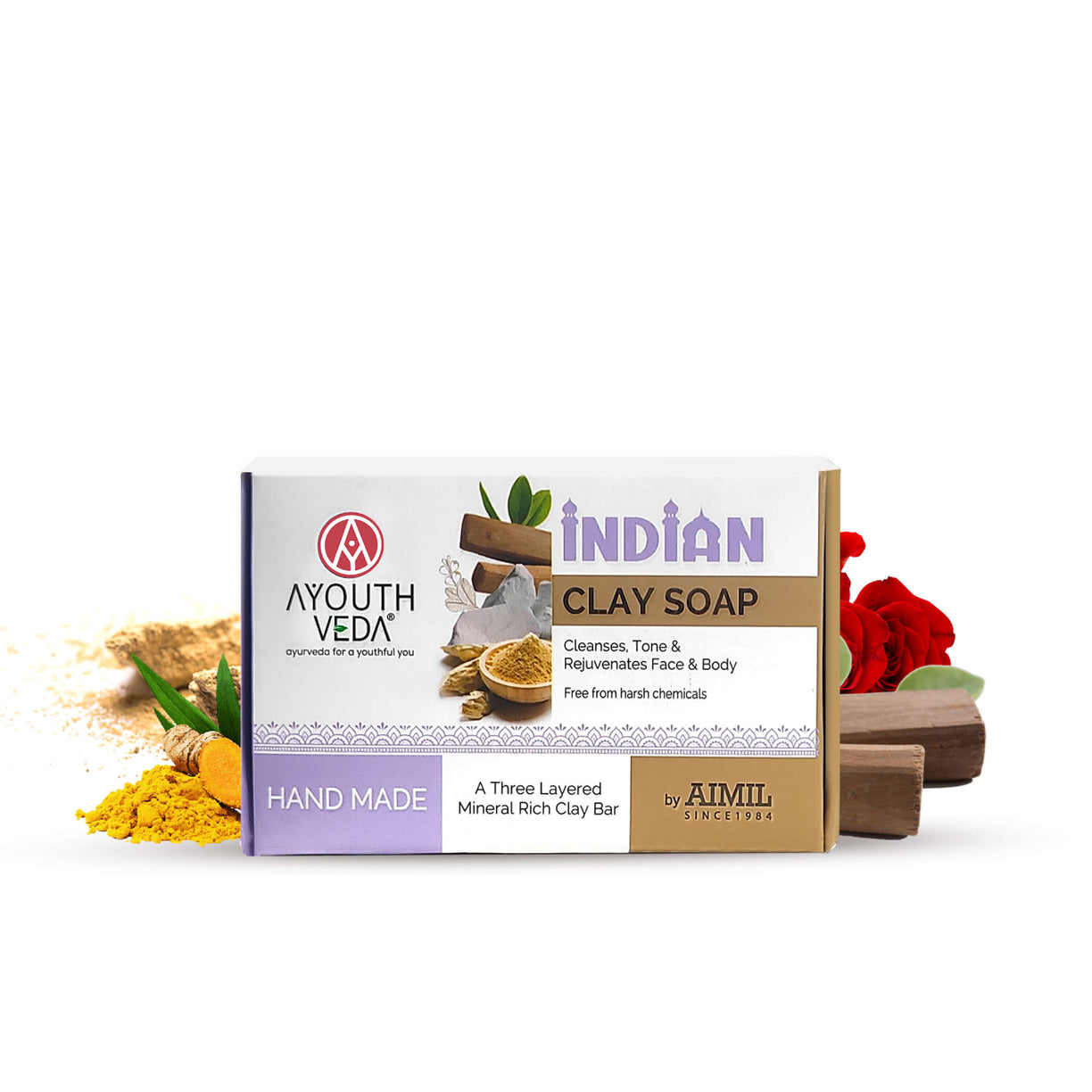 Indian Clay Handmade Soap With Multani Mitti (Net Qty-100g)