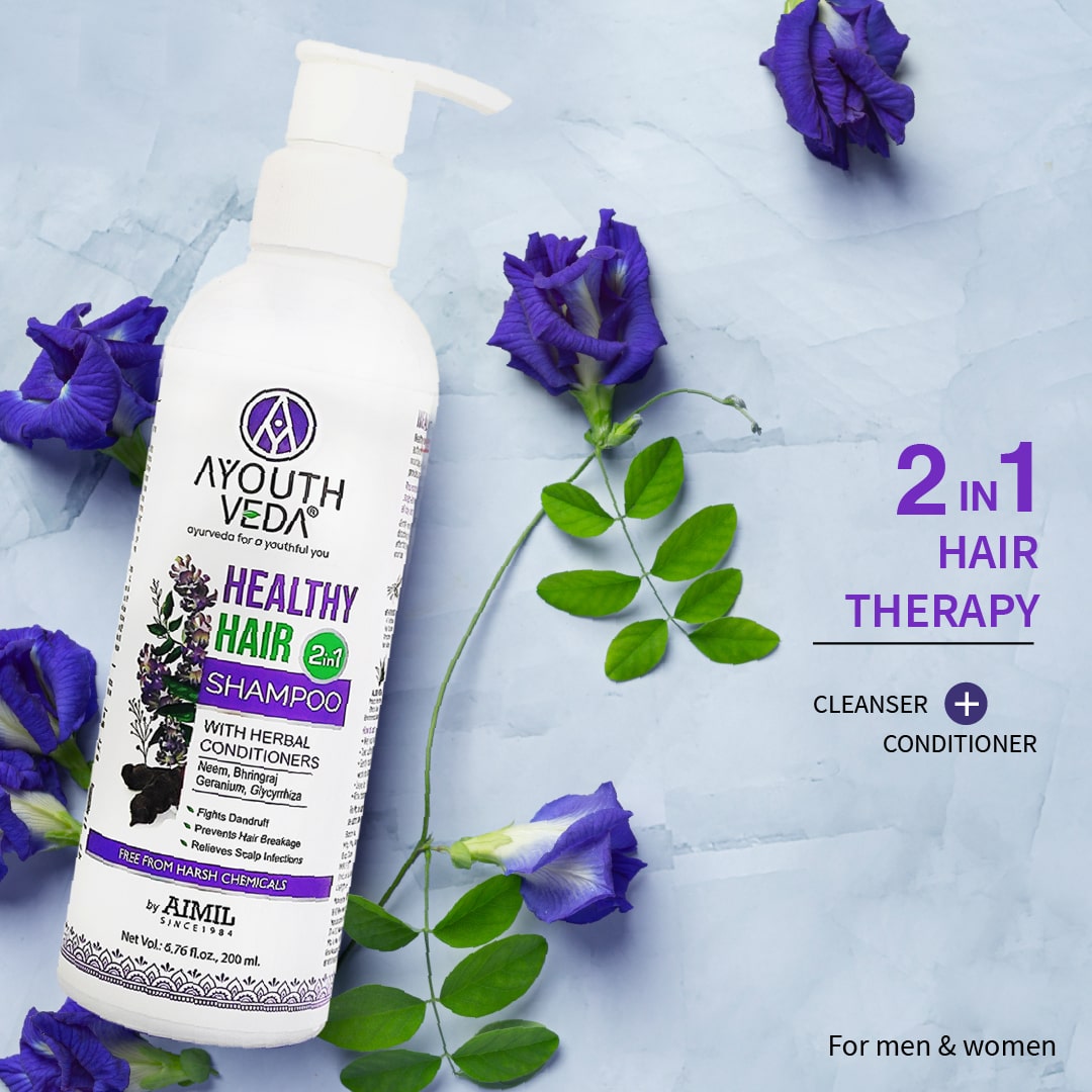 Healthy Hair Shampoo With Bhringraj and Shikakai ( Net Qty- 200ml ) - Ayouthveda