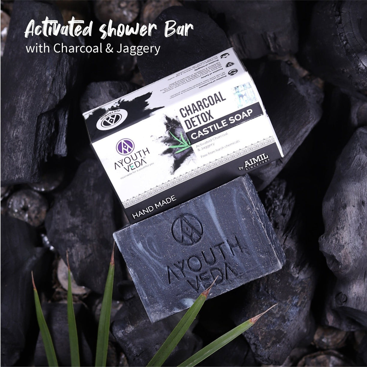 Handmade Soaps Combo (Charcoal Soap, Indian Clay Soap, Nuts & Saffron Soap) - Ayouthveda