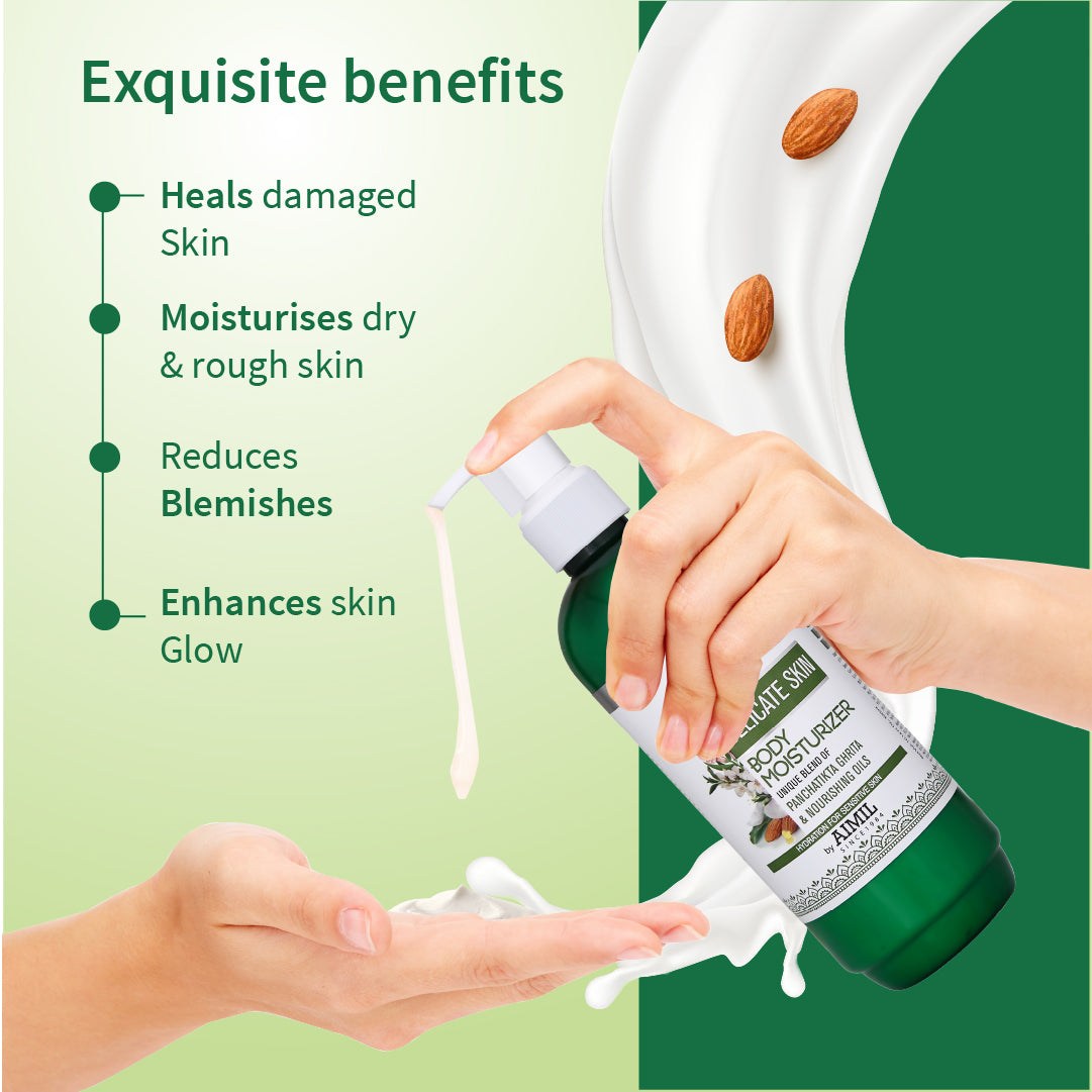 Delicate Skin Body Moisturizer (Net Qty-300ml) - Ayouthveda