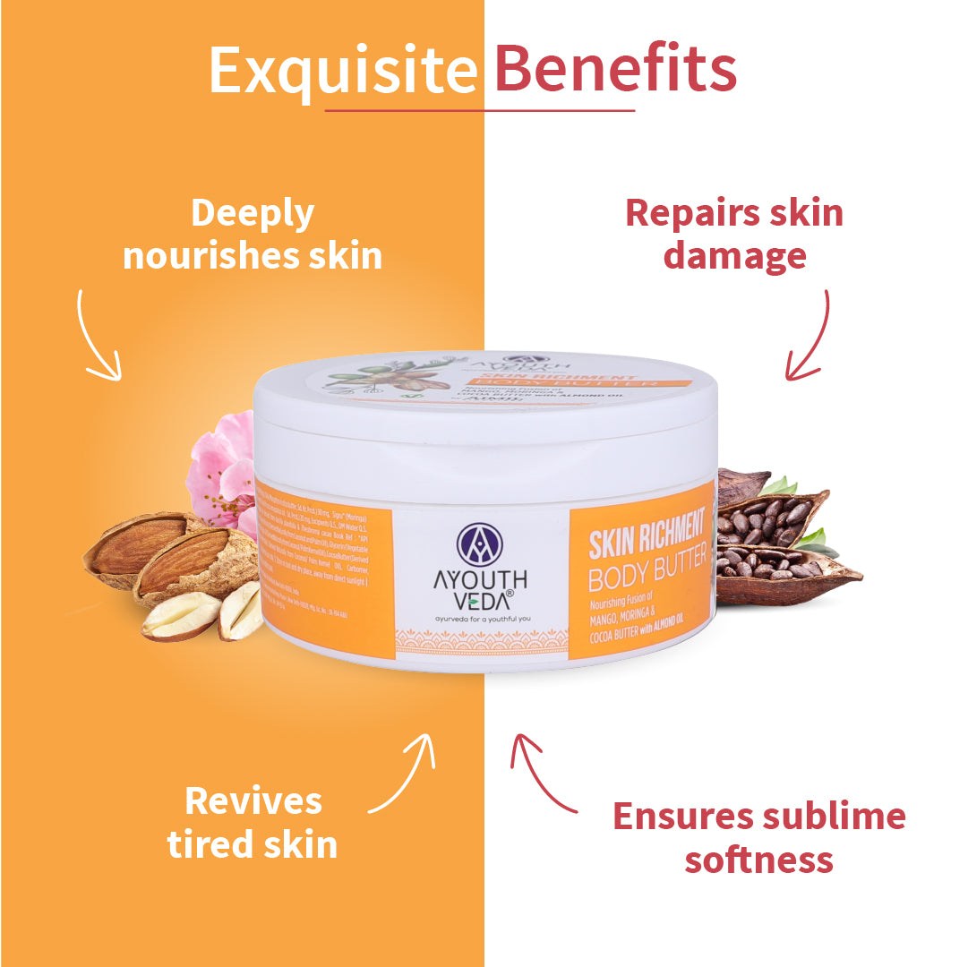 Skin Richment Body Butter With Mango and Cocoa Butter (Net Qty- 200g ) - Ayouthveda