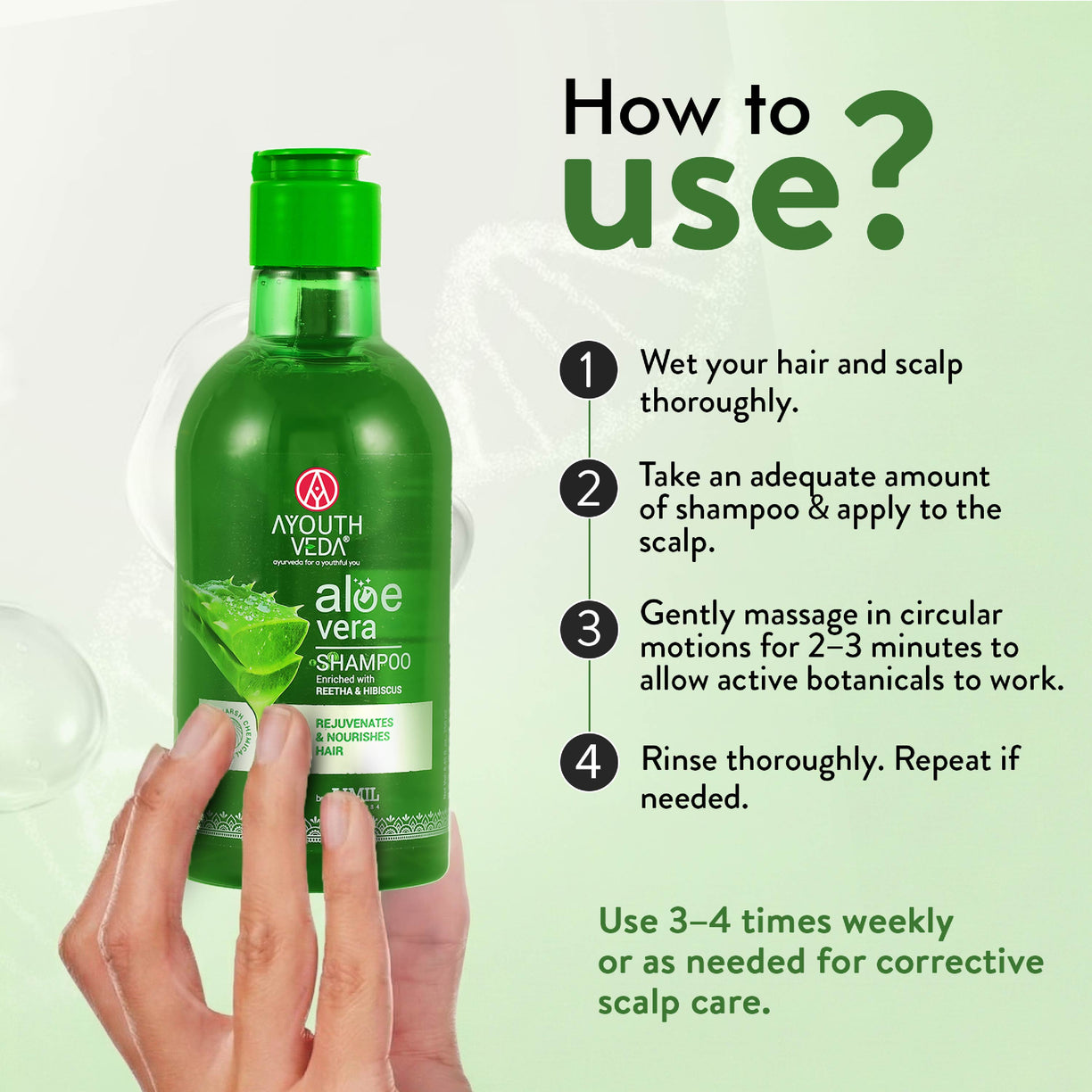 Ayouthveda Aloe Vera Shampoo for Hair Fall, Dandruff & Itchy Scalp | Root-Cause Focused Scalp Care | Phytotherapy-Based Formula | Gentle Cleansing & Scalp-Balancing| Suitable for All Hair Types | Net Qty – 250 ml