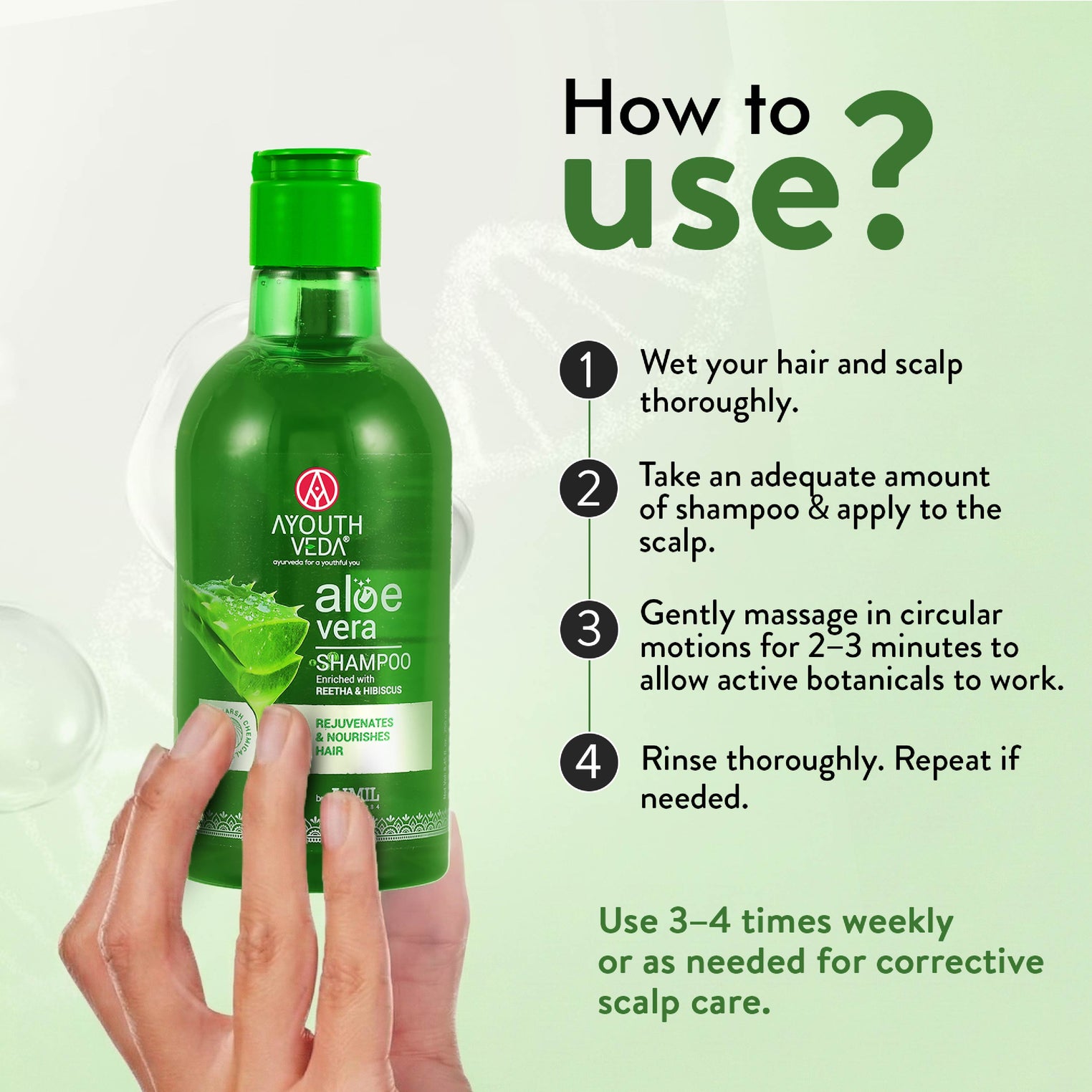 Ayouthveda Aloe Vera Shampoo for Hair Fall, Dandruff & Itchy Scalp | Root-Cause Focused Scalp Care | Phytotherapy-Based Formula | Gentle Cleansing & Scalp-Balancing| Suitable for All Hair Types | Net Qty – 250 ml
