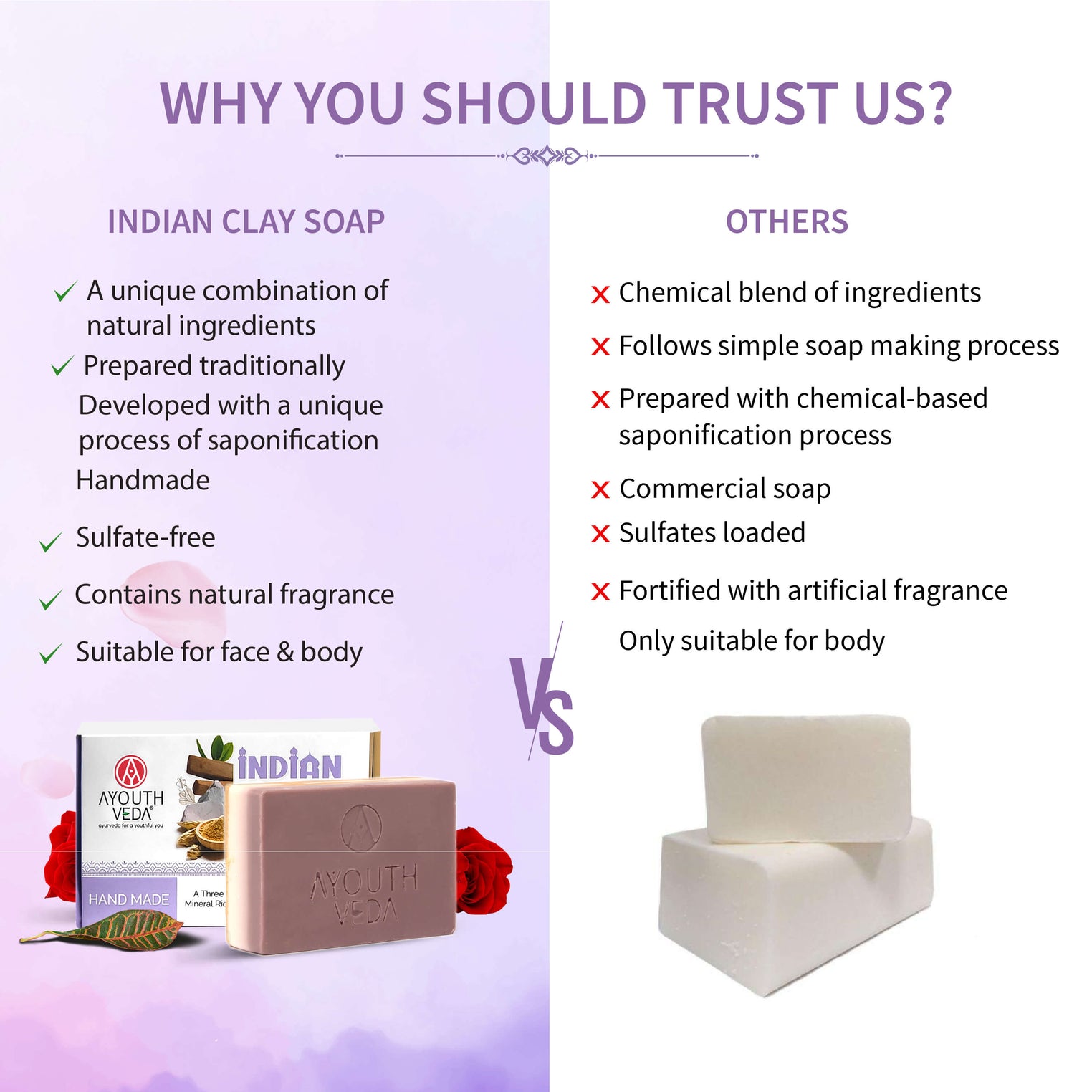 Indian Clay Handmade Soap With Multani Mitti (Net Qty-100g)