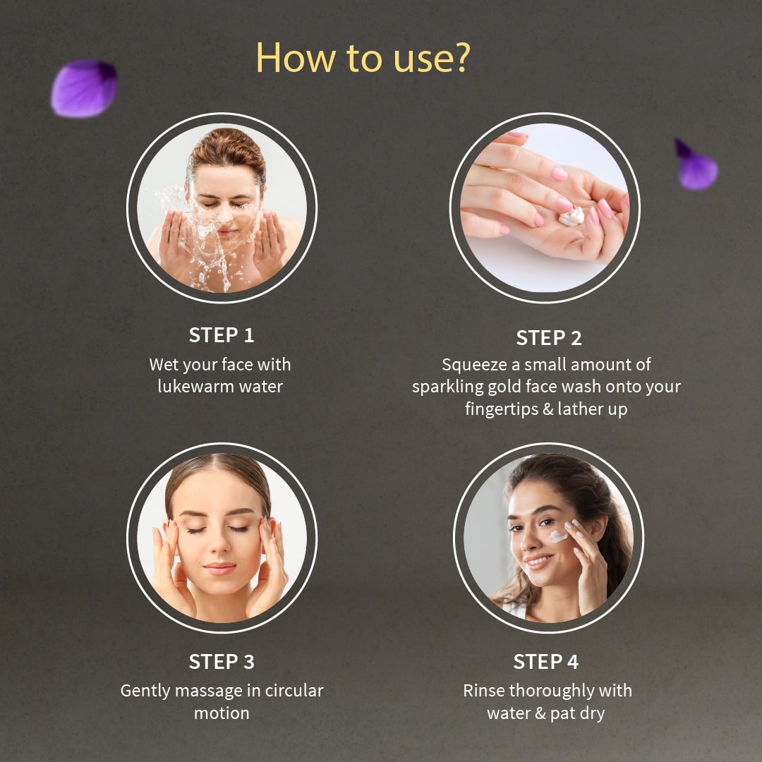 Sparkling Gold Face Wash With 24k Gold & Saffron (Net Qty-100 ml) - Ayouthveda