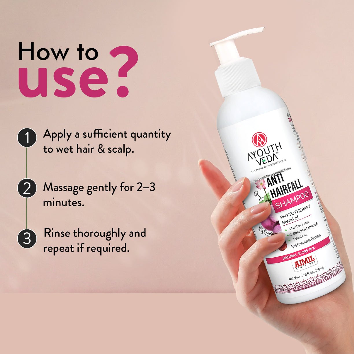 Anti-Hair Fall Shampoo with Onion and Coffee -(Net Qty- 200ml)