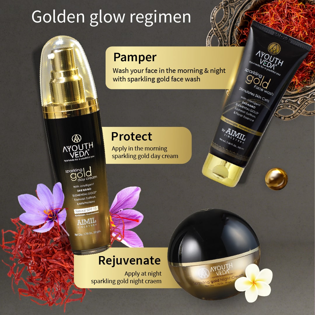 Sparkling Gold Face Wash With 24k Gold & Saffron (Net Qty-100 ml) - Ayouthveda