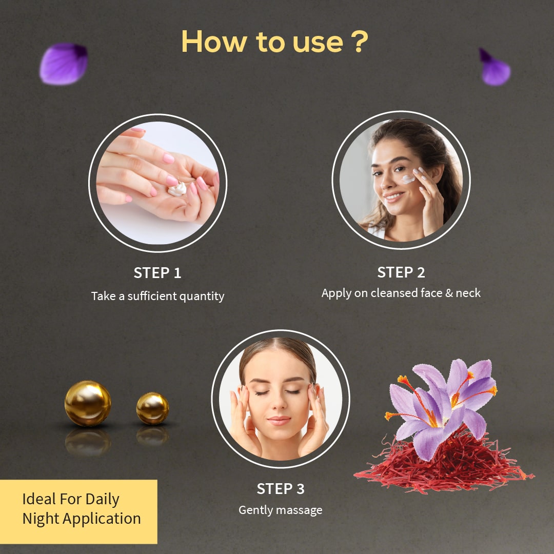 Sparkling Gold Night Cream With 24k Gold & Saffron - Ayouthveda