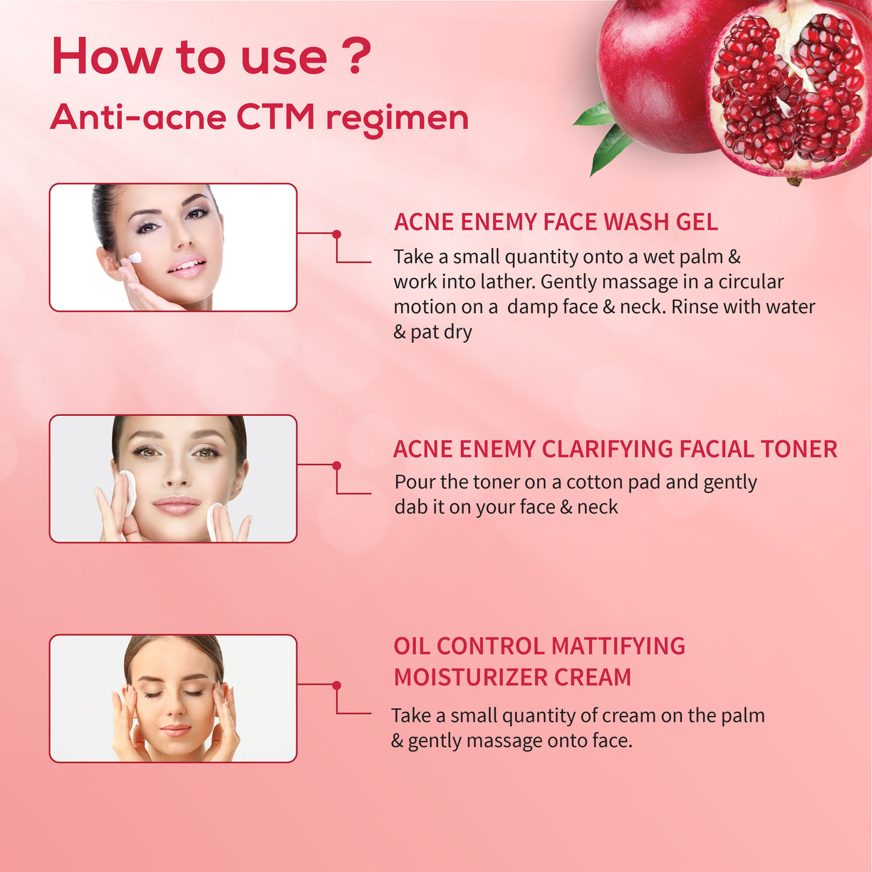 Ayouthveda Anti-Acne CTM Regime | Acne Enemy Face Wash 100 ml + Acne Enemy Clarifying Toner 100 ml + Oil Control Matiffying Moisturizer 60 g | 3-Step Clear Skin Routine for Oily & Acne-Prone Skin
