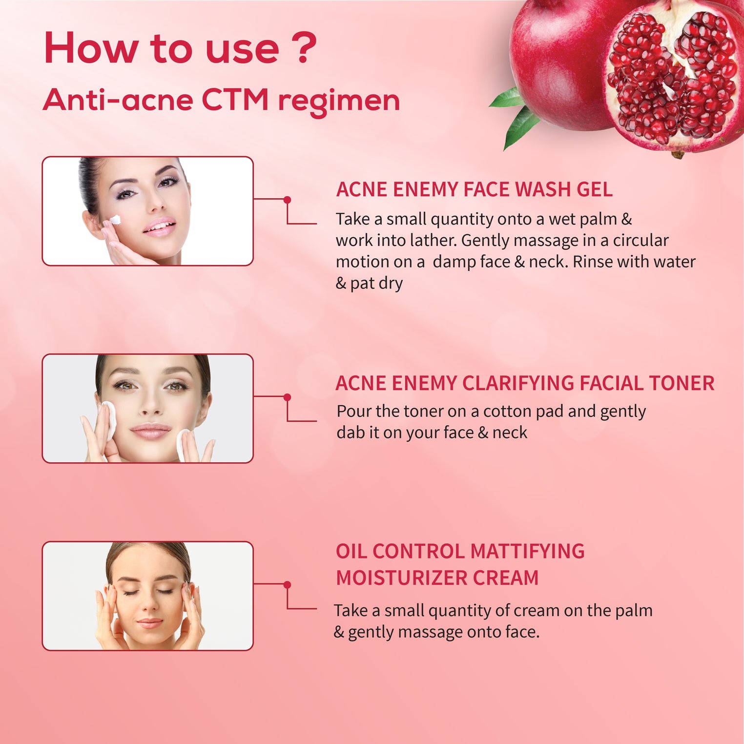 Ayouthveda Anti-Acne CTM Regime | Acne Enemy Face Wash 100 ml + Acne Enemy Clarifying Toner 100 ml + Oil Control Matiffying Moisturizer 60 g | 3-Step Clear Skin Routine for Oily & Acne-Prone Skin