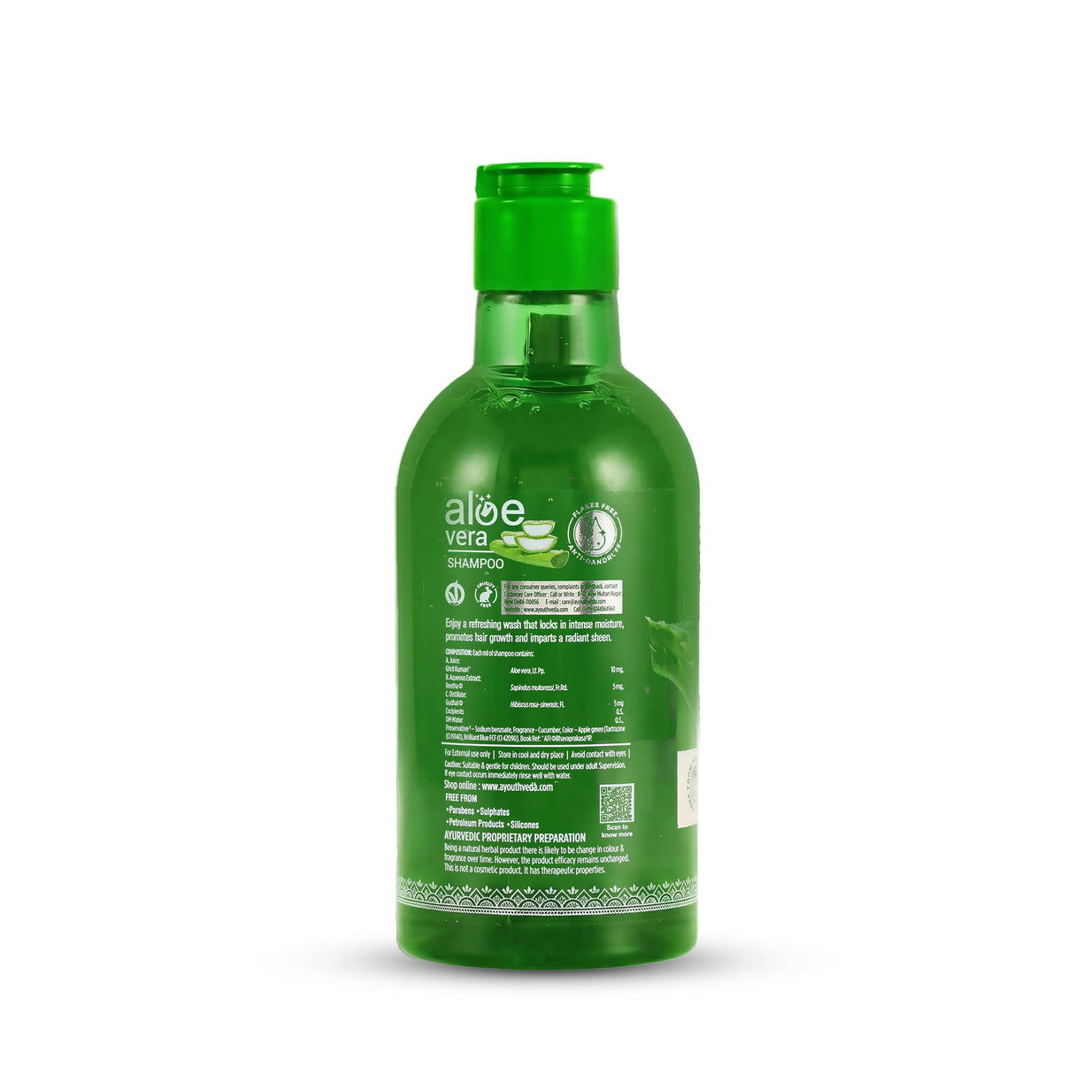 Ayouthveda Aloe Vera Shampoo for Hair Fall, Dandruff & Itchy Scalp | Root-Cause Focused Scalp Care | Phytotherapy-Based Formula | Gentle Cleansing & Scalp-Balancing| Suitable for All Hair Types | Net Qty – 250 ml