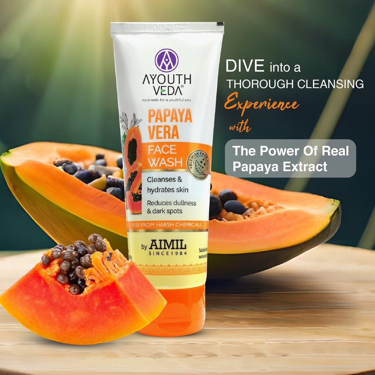 Gorgeous Papaya Face Wash Moment Concept Gorgeous Papaya Face Wash Moment Concept