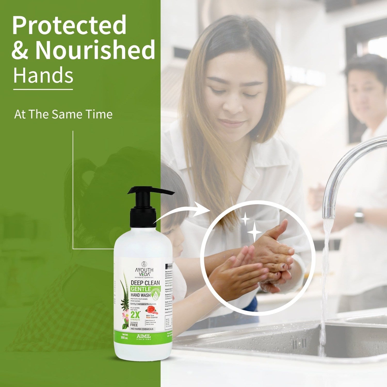 Deep Clean Gentle Hand Wash (Set of 2) (Net Qty -300 each) - Ayouthveda