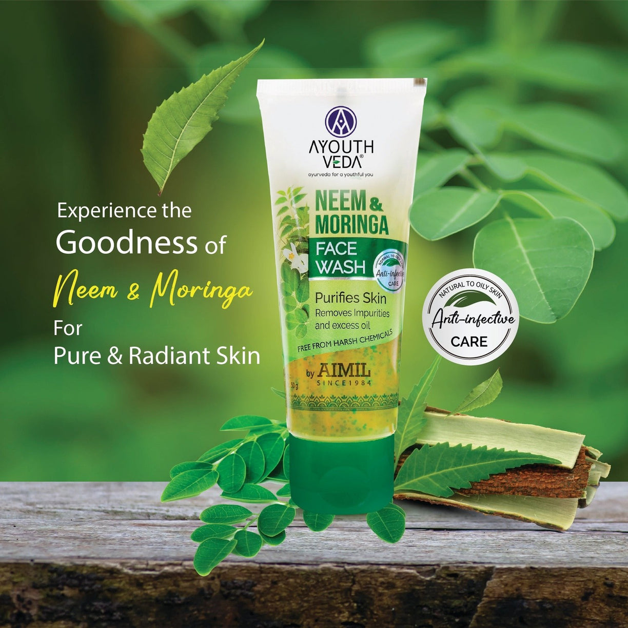 Neem and Moringa Face Wash (Set Of 2 50g each) - Ayouthveda
