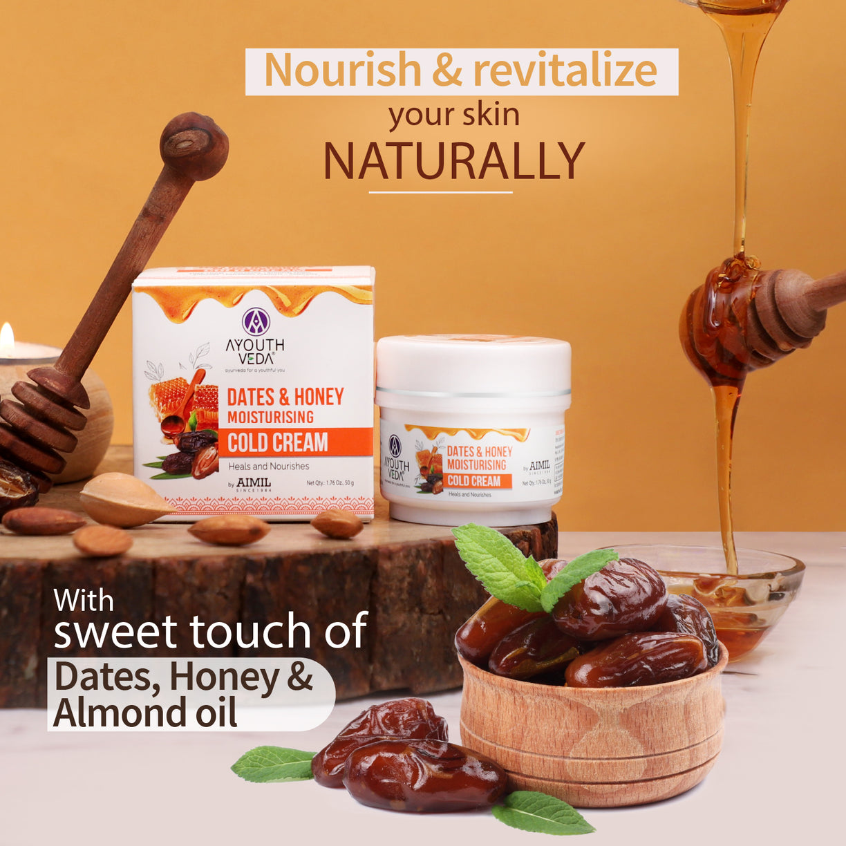 Dates & Honey Moisturising Cold Cream ( Net Qty -50g) - Ayouthveda