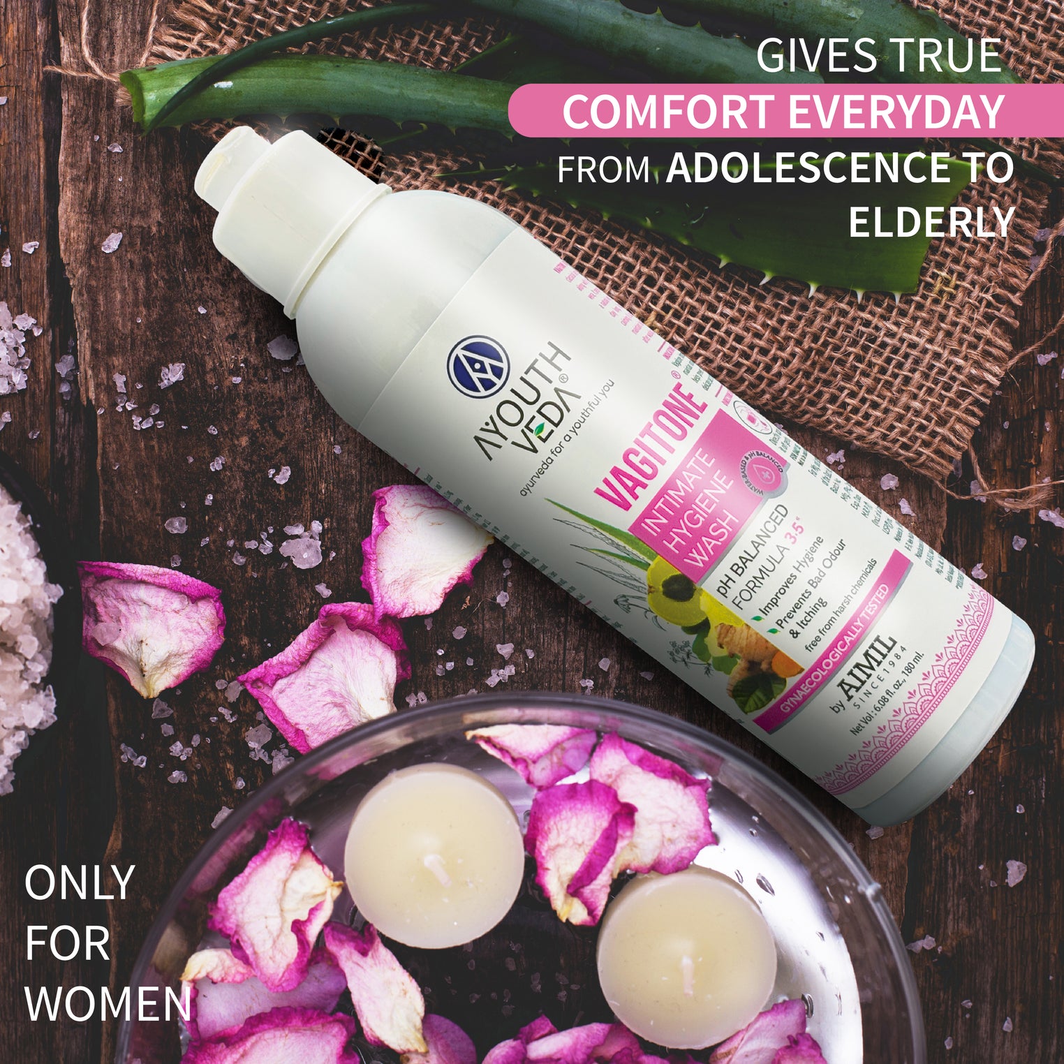 Vagitone Intimate Hygiene Wash for Your Everyday True Comfort Net qty.- 180 ml