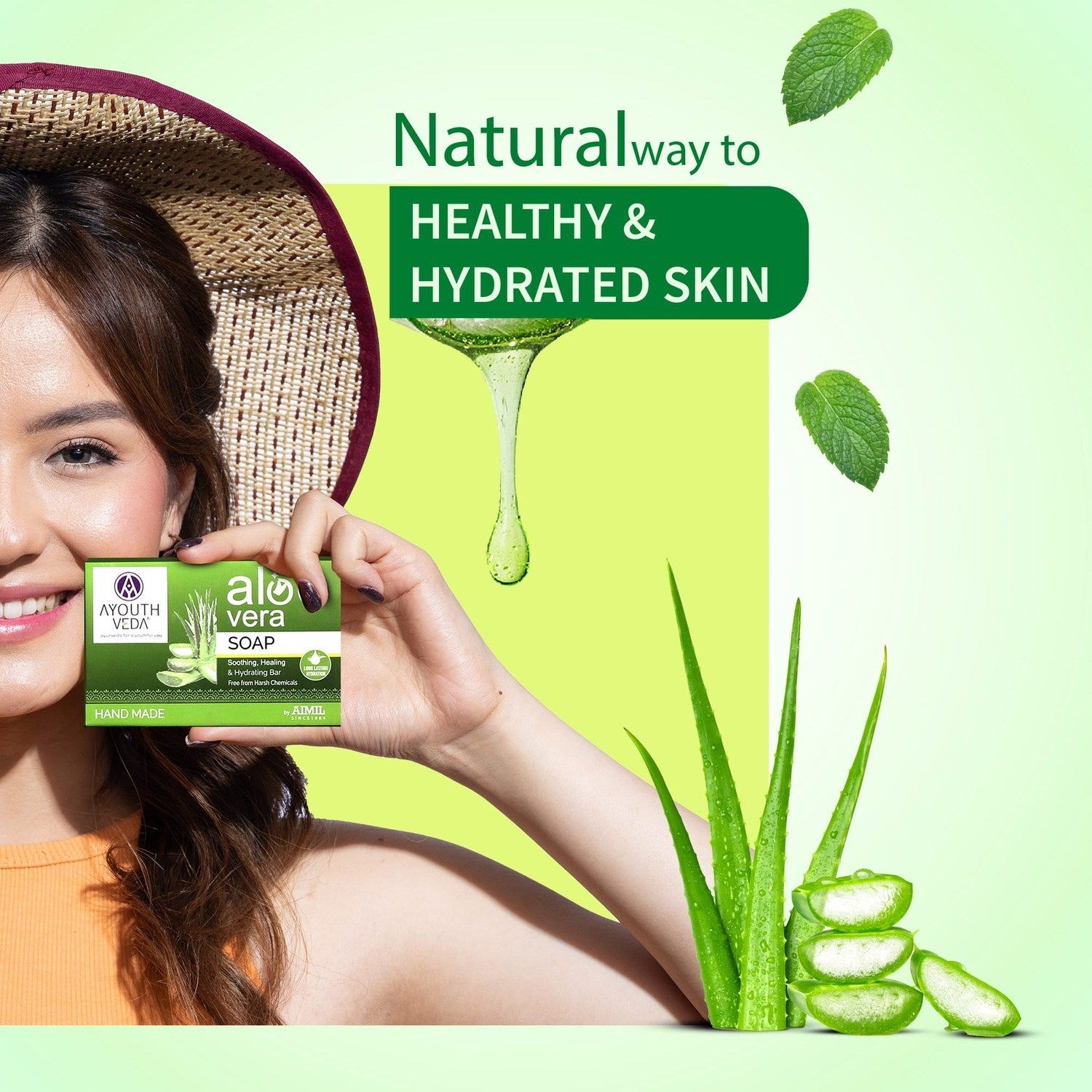 Ayouthveda Aloe Vera Bathing Soap (100g) each - Ayouthveda