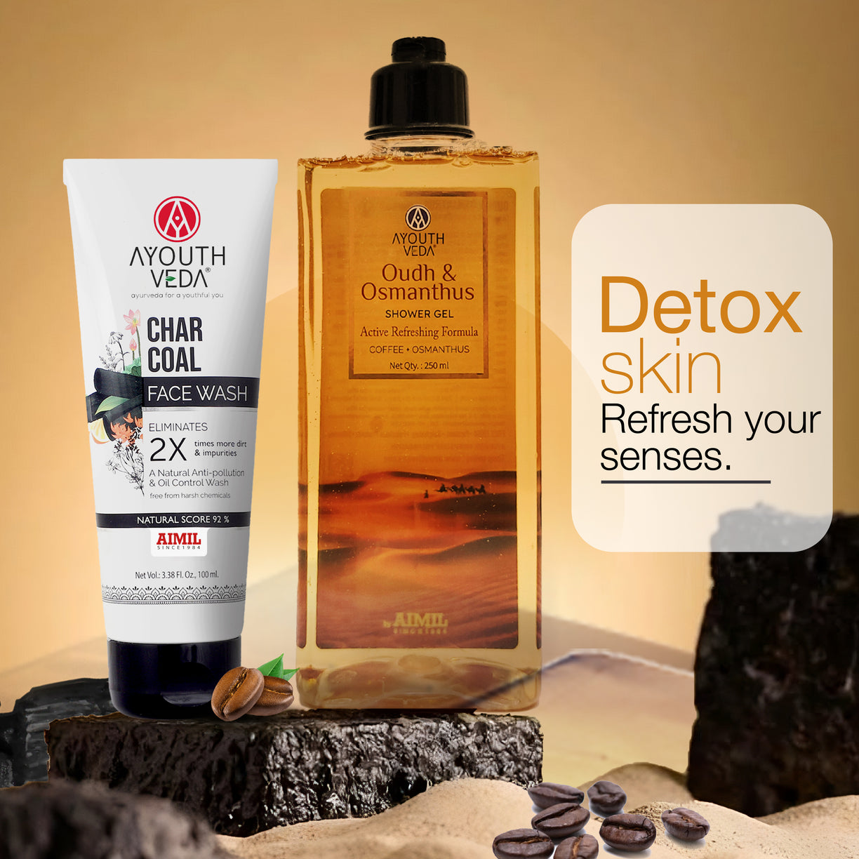 Charcoal Face Wash + Oudh Shower Gel