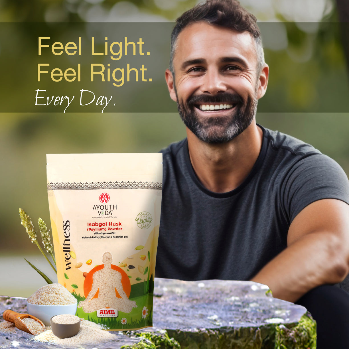 Ayouthveda Isabgol Husk Powder | Pure Plantago ovata Fibre for Constipation Relief, Gut Detox & Digestive Comfort | Natural Bulk-Forming Prebiotic for Bowel Regularity, Bloating Relief & Gut Flora Balance | Net Qty: 200g