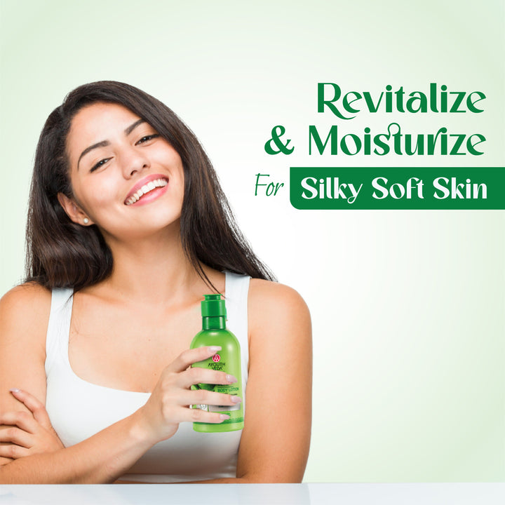 Ayouthveda Aloe Vera Body Lotion | Hydrating & Revitalizing Moisturizer with Aloe Vera & Sunflower for All Skin Types | Non-Greasy, Nourishing Lotion for Soft, Smooth Skin – 250ml