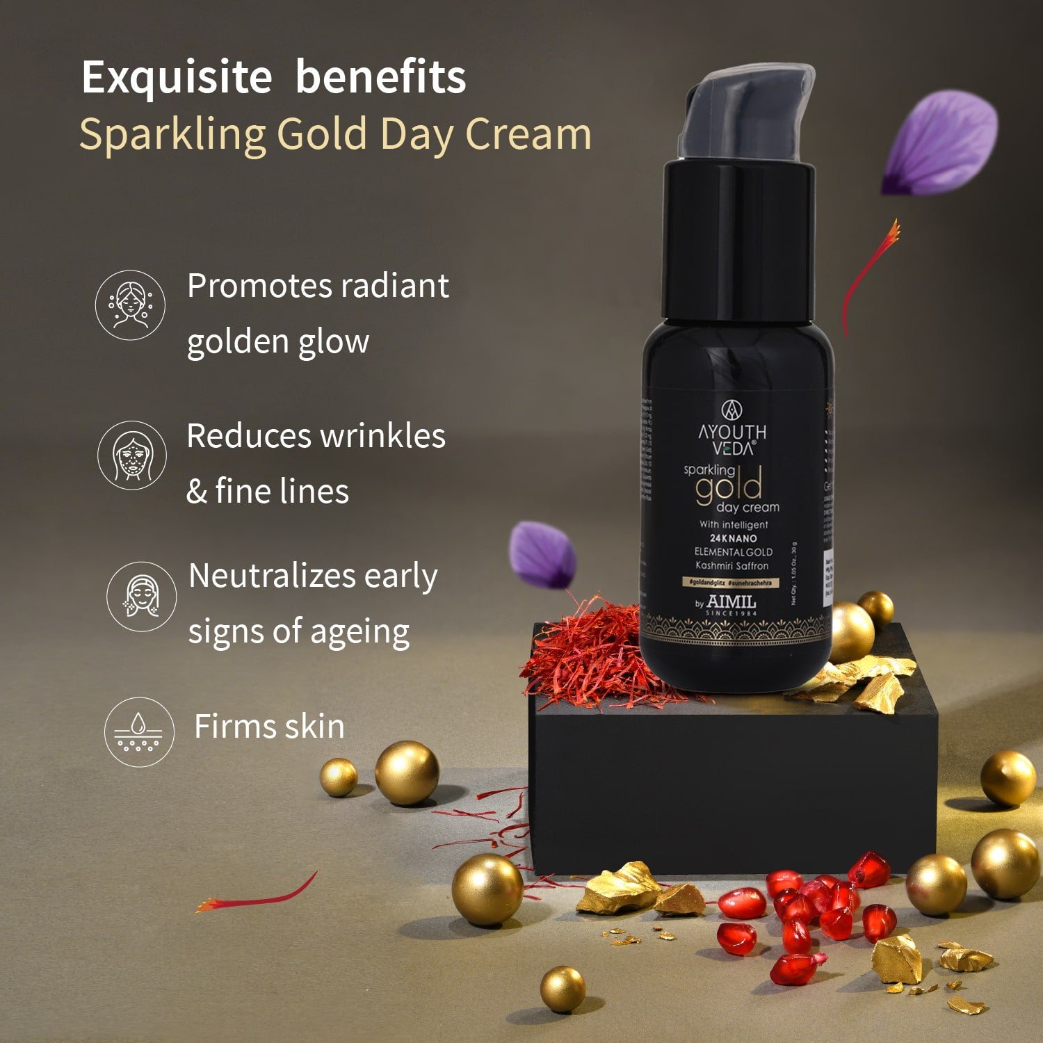 Golden Glow Day Care Combo | Gold face wash 100ml , Day Cream 30g - Ayouthveda