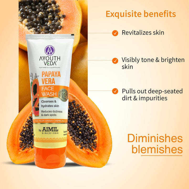 Papaya Vera Face Wash  100 g - Ayouthveda