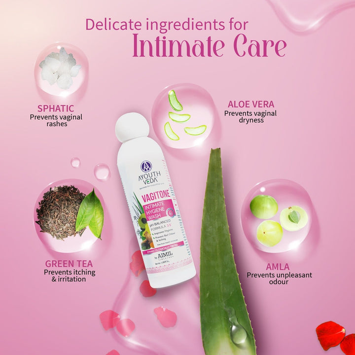 Vagitone Intimate Wash ( Net Qty-100 ml) - Ayouthveda