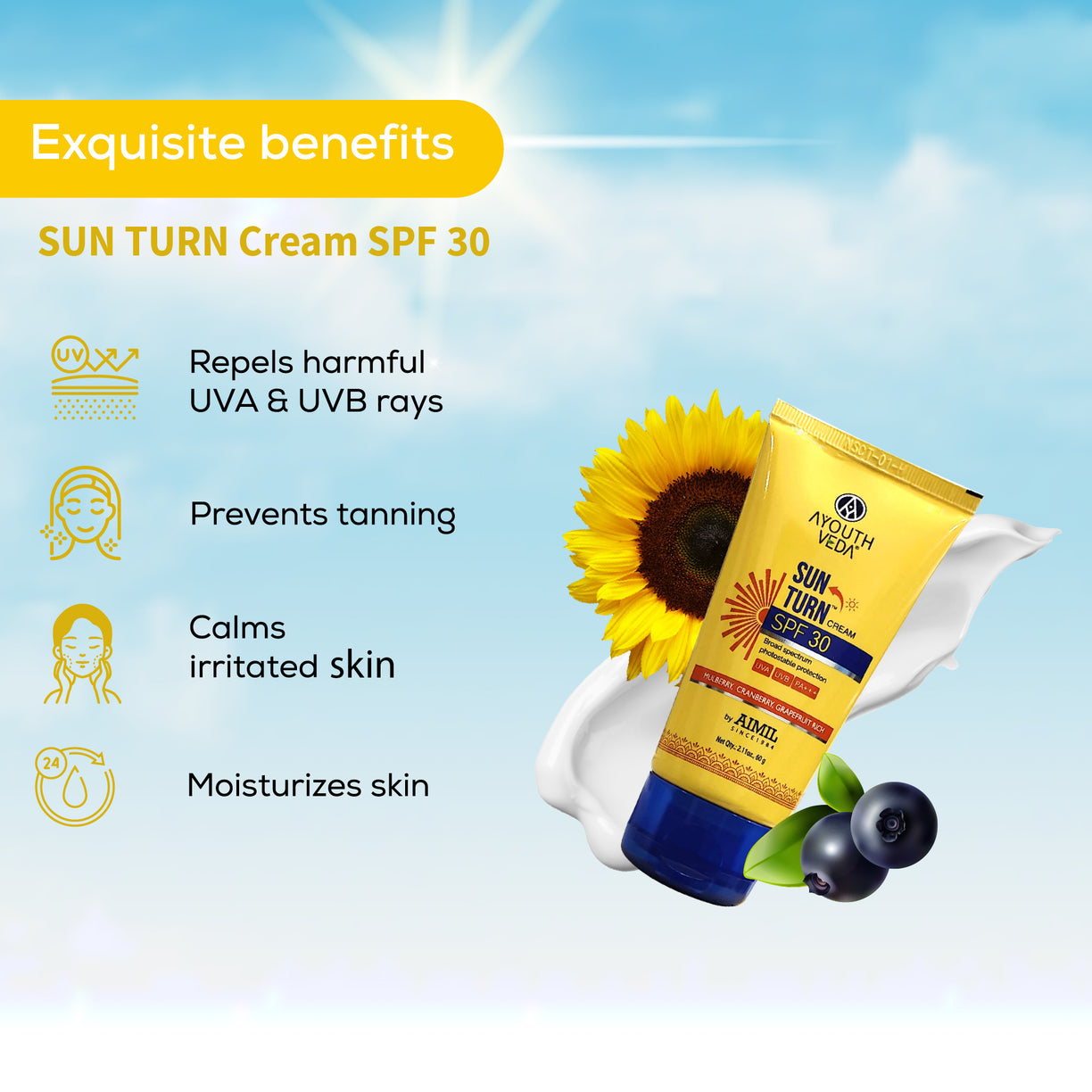 Skin Protecting Combo: Charcoal Face Wash (100 ml), Sun Turn Cream SPF 30 (60 gm)