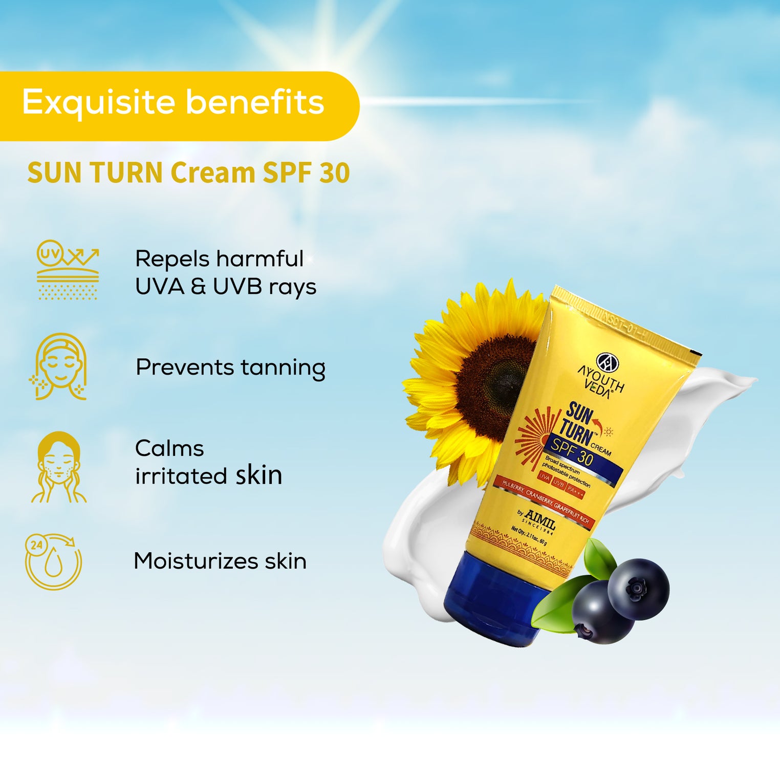 Skin Protecting Combo: Charcoal Face Wash (100 ml), Sun Turn Cream SPF 30 (60 gm)