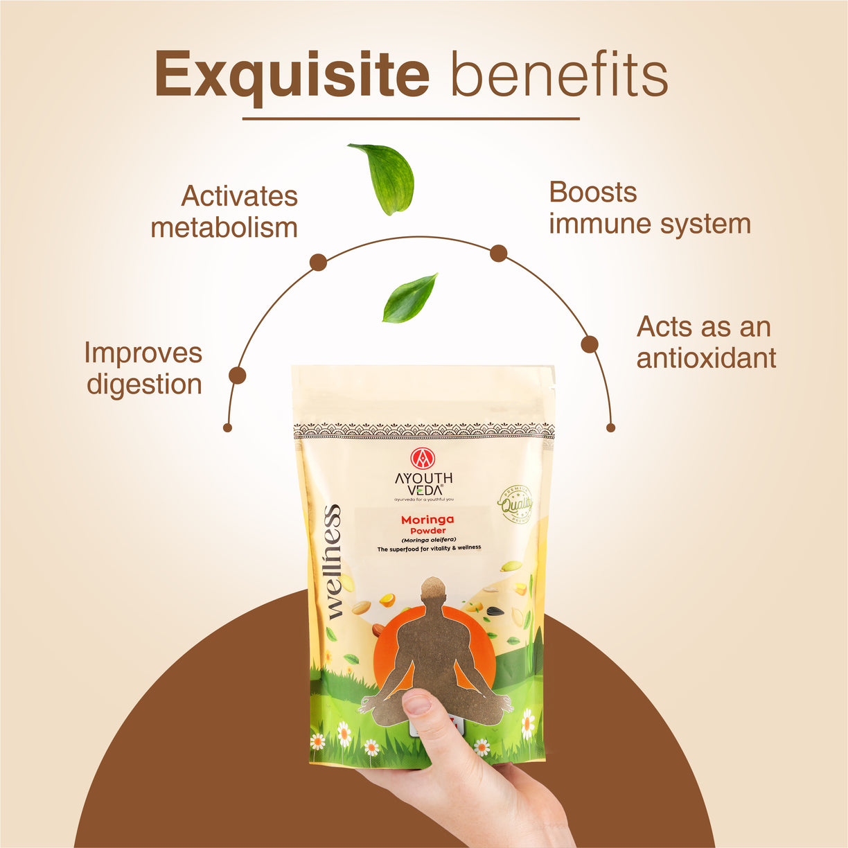 Ayouthveda Moringa Powder | Pure Moringa oleifera Leaf Superfood for Daily Detox, Immunity & Natural Vitality | Nutrient-Dense, Antioxidant-Rich & Vegan Wellness Support | Ideal for Energy, Digestion & Overall Health | Net Qty: 200g