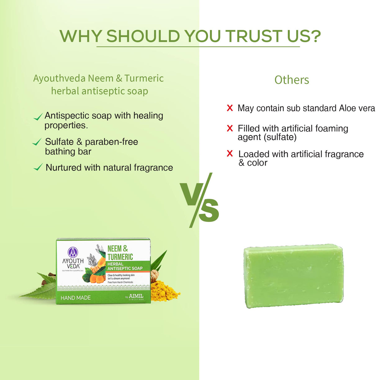 Neem & Turmeric Soap 100 g - Ayouthveda