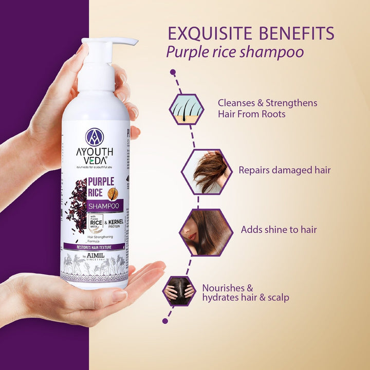 Glowing Skin & Hair Combo: Sparkling Gold Face Wash (100 ml), Nuts & Saffron Luxury Handmade Castile Soap (100 g), Purple Rice Shampoo (200 ml) - Ayouthveda