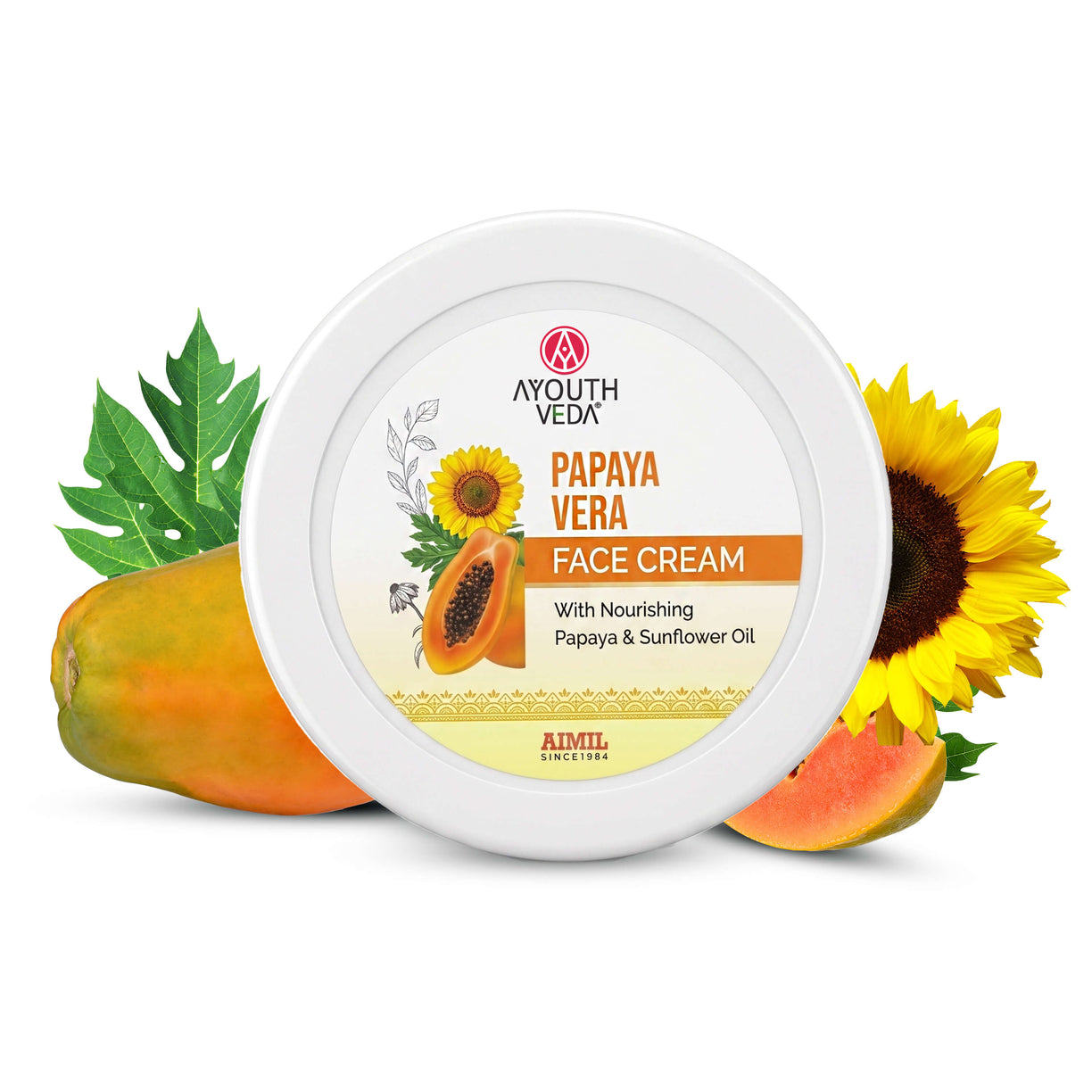 Ayouthveda Papaya Vera Face Cream | Nourishing Moisturizer for Blemish-Free, Even-Toned & Radiant Skin | With Papaya Enzymes & Sunflower Oil | Deep Hydration, Smooth Texture & Youthful Glow | 50 g