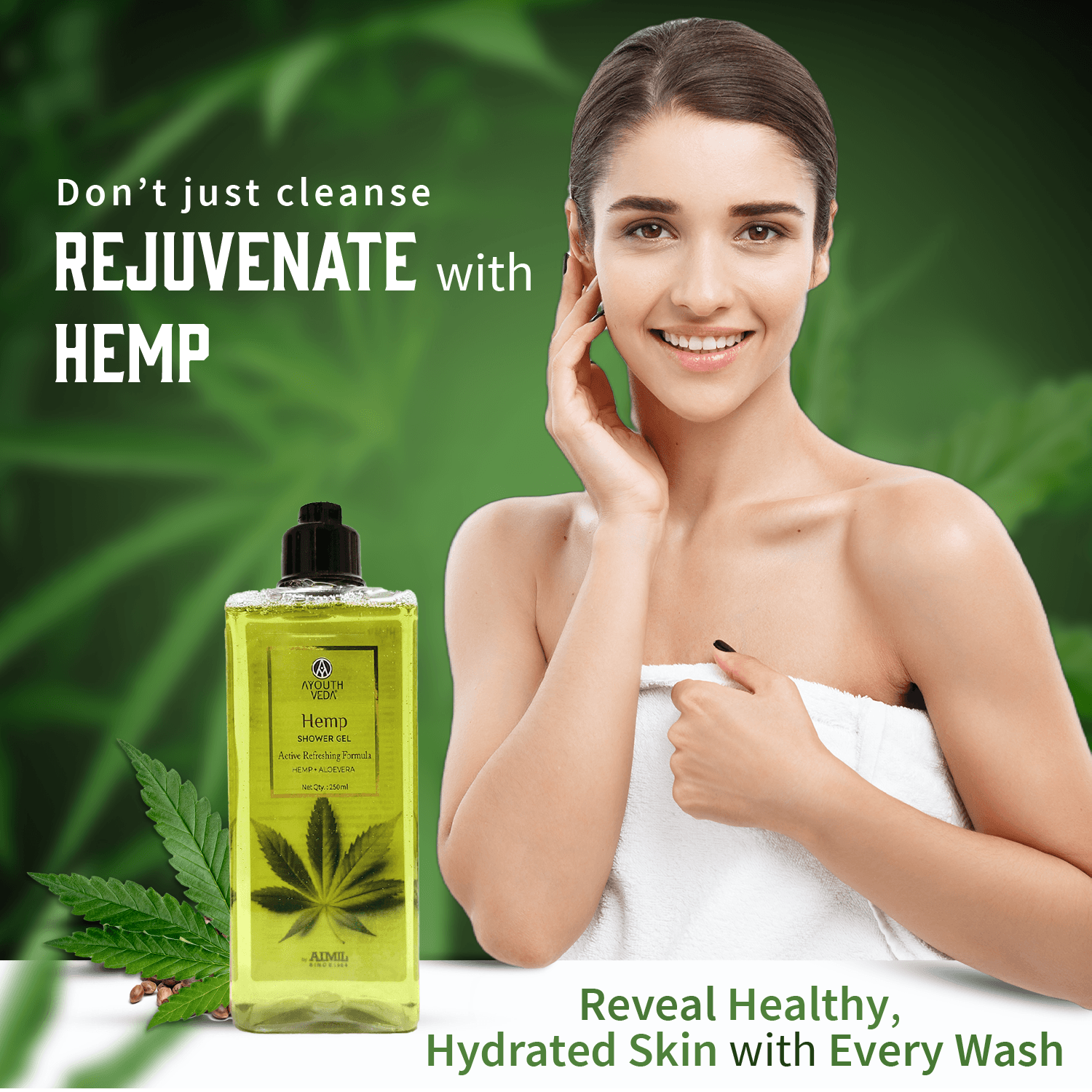 Hemp Shower Gel Qty250ml Ayouthveda