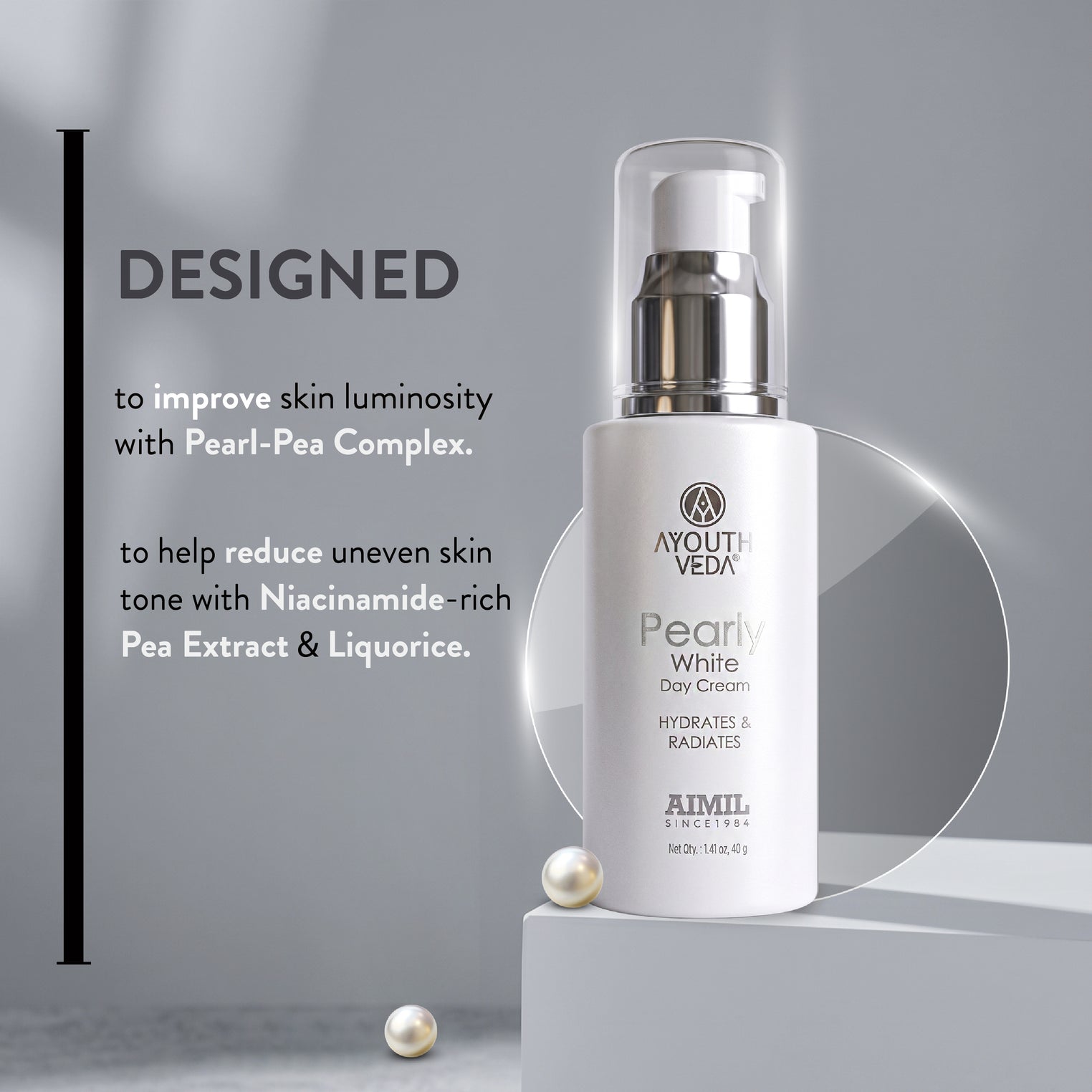 Ayouthveda Pearly White Day Cream 40g for Glowing & Radiant Skin