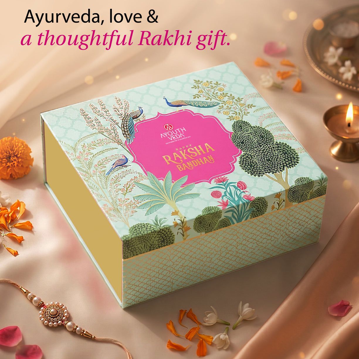 Ayouthveda Rakhi Freshness Ritual for Him | Charcoal Face Wash 100ml, Healthy Hair Shampoo 200ml, Oudh Shower Gel 250ml, Aloe Vera Body Lotion 250ml, Charcoal Detox Soap 110g & Charcoal White Toothpaste 100g with Free Rakhi