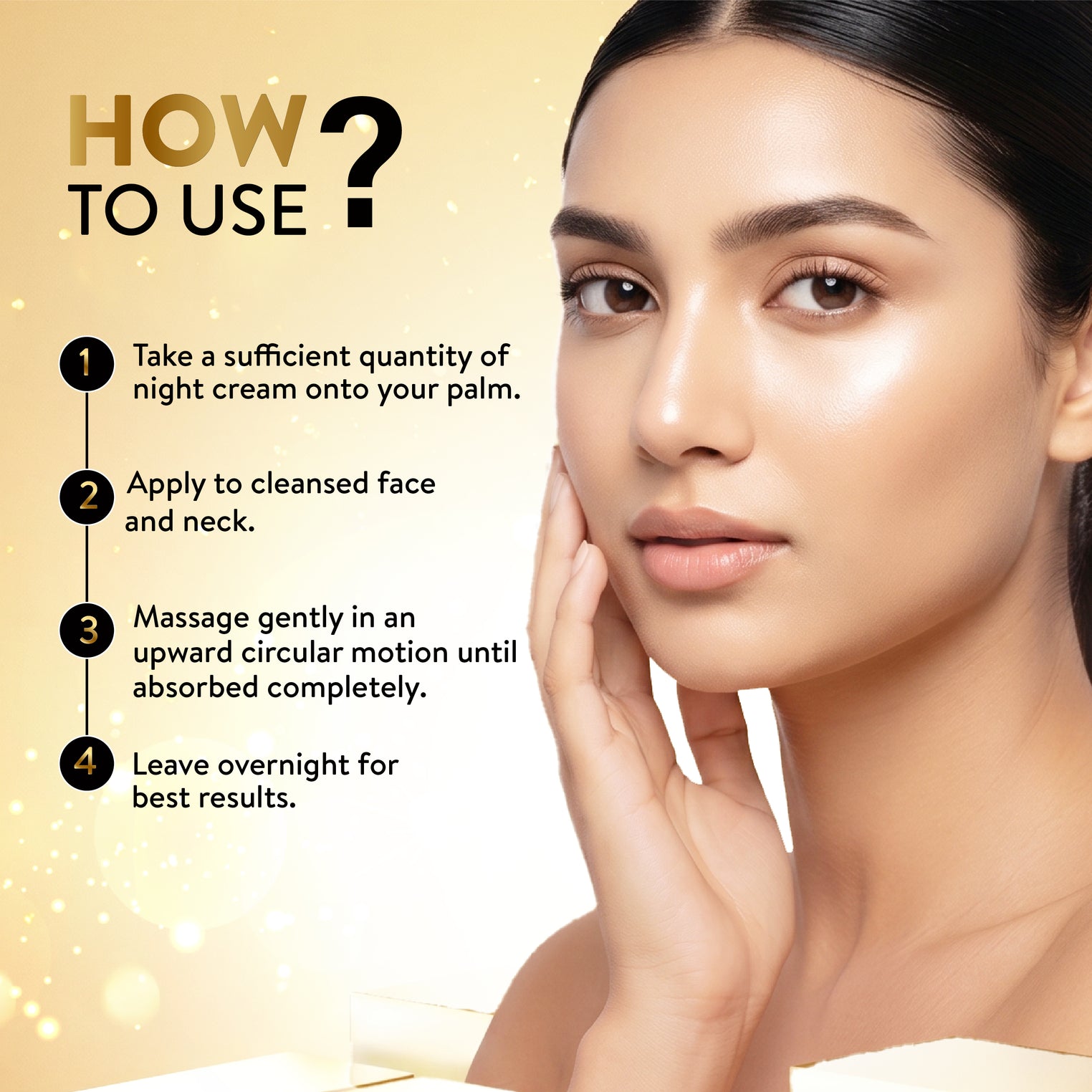 Ayouthveda Sparkling Gold Night Cream | 24K Nano Gold & Kashmiri Saffron | Reduces Fine Lines, Wrinkles & Dark Spots | Restores Skin Firmness & Elasticity | Overnight Anti-Ageing Face Cream | 40g