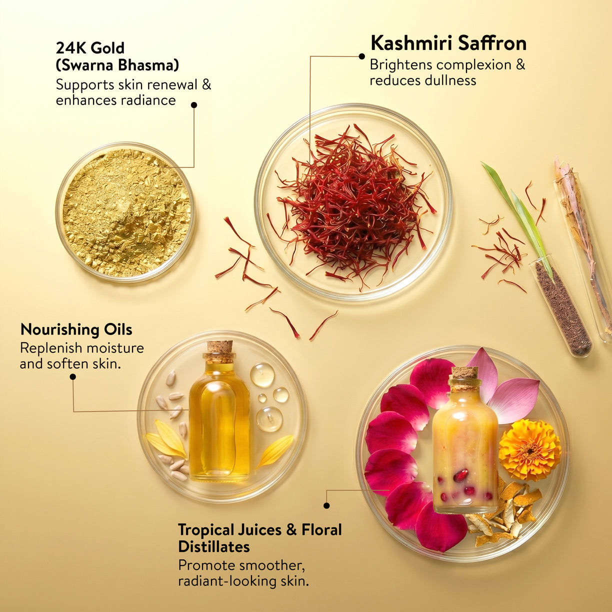 Ayouthveda Sparkling Gold Night Cream | 24K Nano Gold & Kashmiri Saffron | Reduces Fine Lines, Wrinkles & Dark Spots | Restores Skin Firmness & Elasticity | Overnight Anti-Ageing Face Cream | 40g