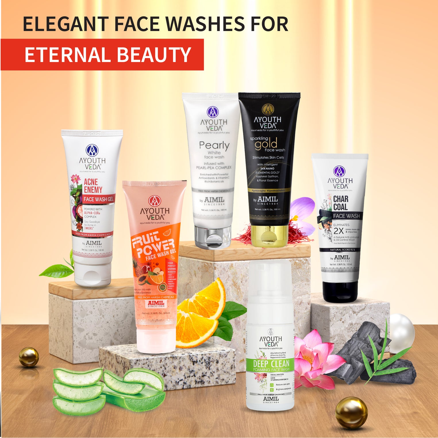 Ayouthveda Fruit Power Face Wash Gel | With 5 Fruit Juices, Aloe Vera & Coconut Water | Refreshing Cleanser That Removes Dirt, Improves Skin Texture & Natural Glow | For All Skin Types | Net Qty - 100ml
