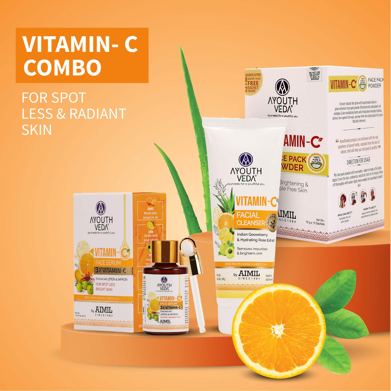 Ayouthveda Vitamin-C Facial Cleanser with Indian Gooseberry, Lemon, Orange & Hibiscus Extracts | Gently Exfoliates, Promotes Collagen & Brightens Skin | Suitable for All Skin Types | 100g